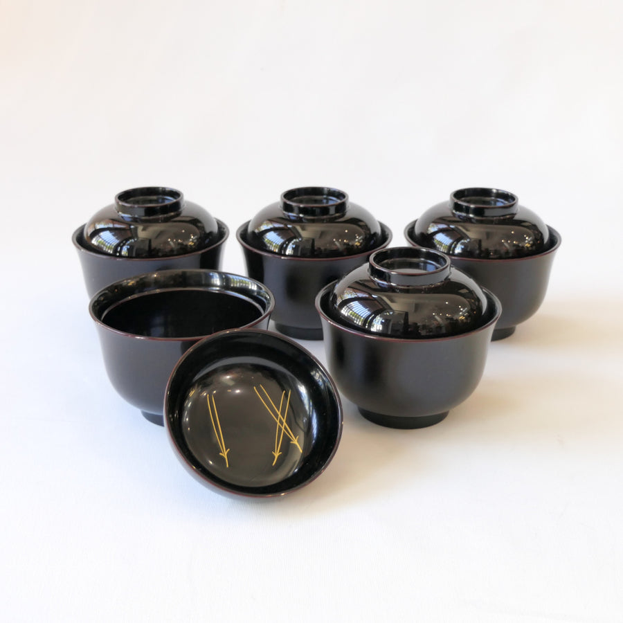 Echizen Lacquerware Bowls - Set of 5