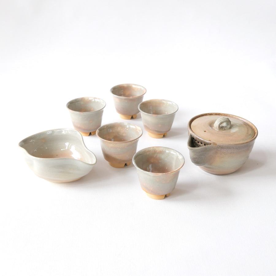 Vintage Hagi Ware Tea Set - Masaemon Okada