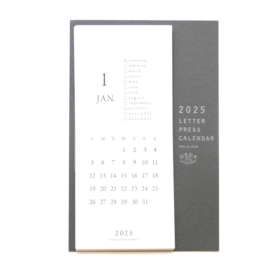 Letterpress Calendar 2025