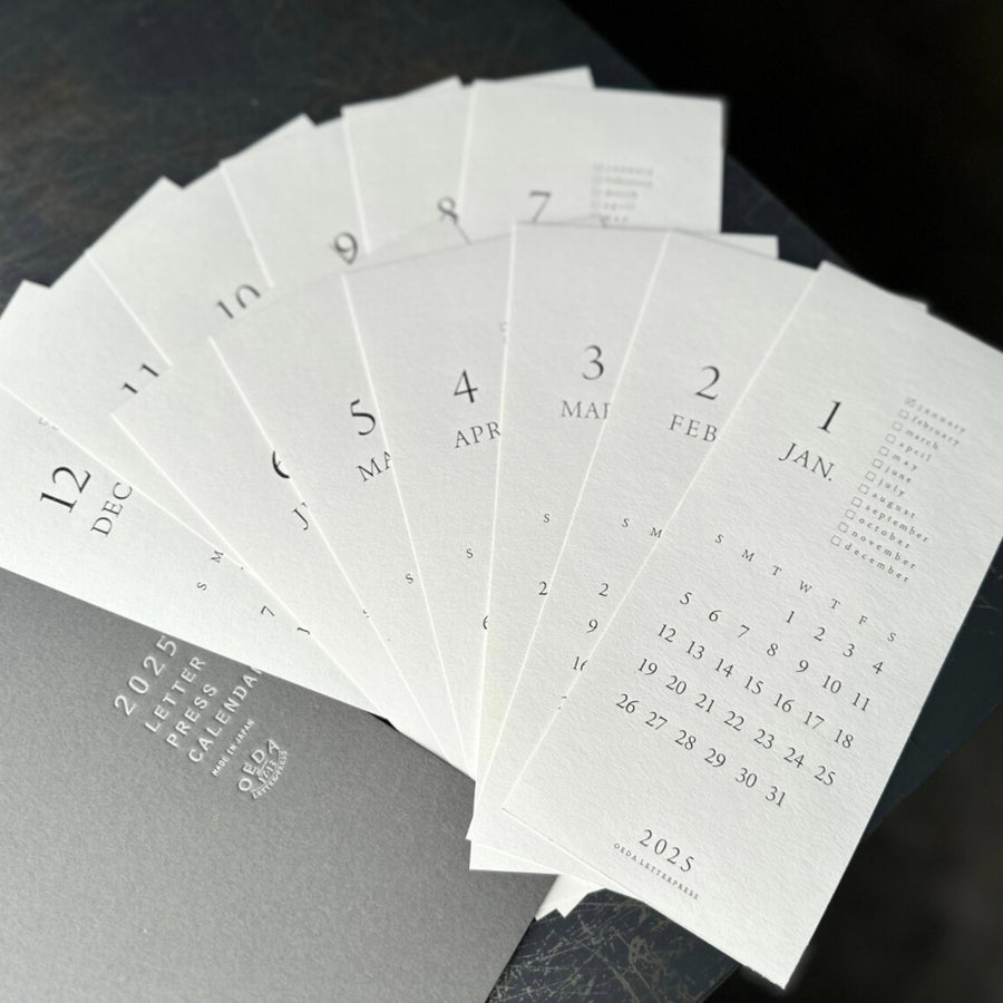 Letterpress Calendar 2025