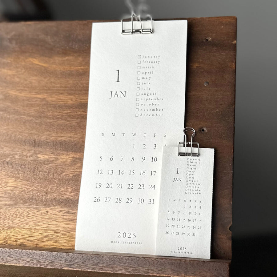 Letterpress Calendar 2025