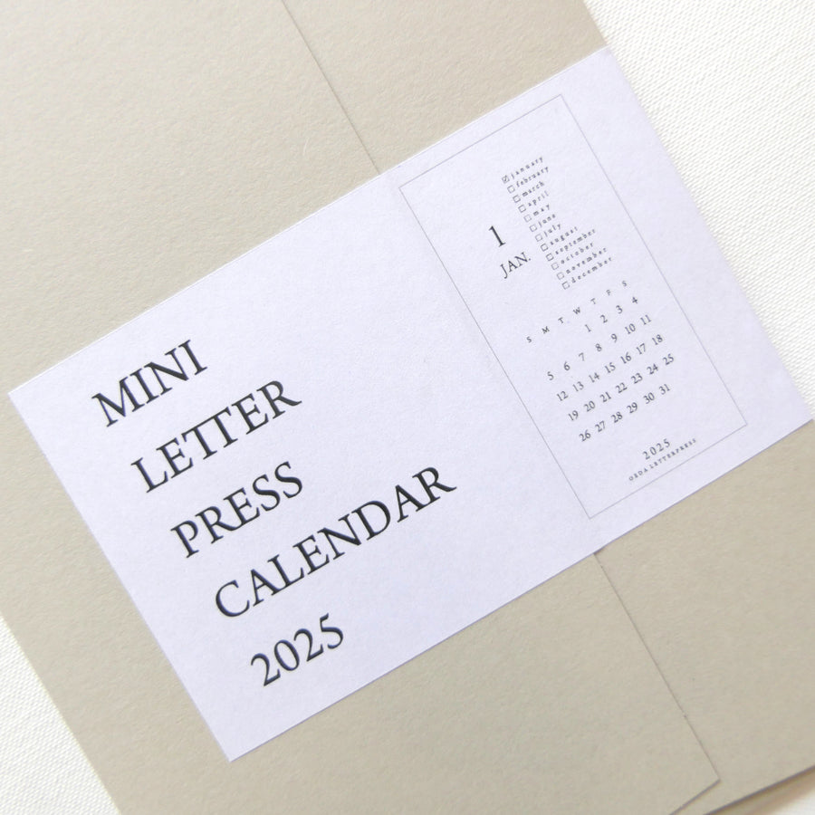 Mini Letterpress Calendar 2025