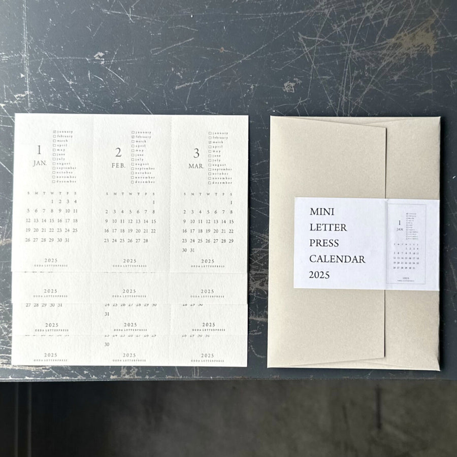 Mini Letterpress Calendar 2025